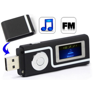 4GB MP3 Player with LCD Screen, Support FM Radio, Double 3.5 mm Earphone (Black) - Click Image to Close